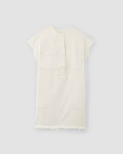 Alternative view of The Denim Workwear Shirtdress | Frayed Hem Bone