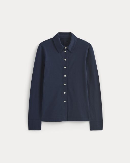 Alternative view of Button-Up Shirt in Essential Cotton | Navy