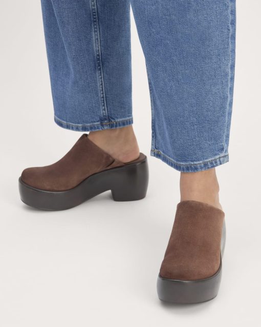 Alternative view of The Wooden Puffa Clog | Dark Umber Suede