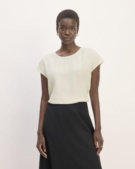 The Mini Jacquard Stripe Top | Bone