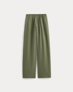 Alternative view of The Drawstring Pant in Linen | Lichen Green