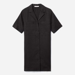 Alternative view of The Linen Workwear Dress | Black