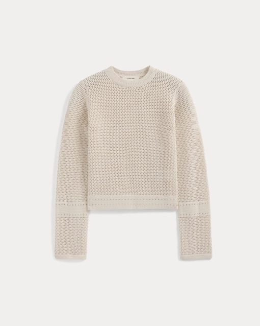Alternative view of Open Knit Long-Sleeve Crew in Everyday Cotton | Canvas