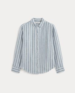 Alternative view of The Must-Have Shirt in Linen | Soft Cobalt/Bone