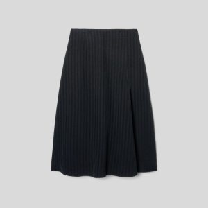 Alternative view of The City Stripe Midi Skirt | Black