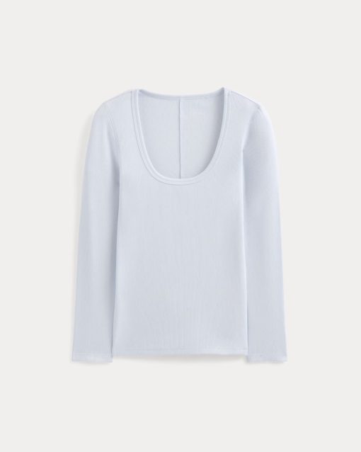 Alternative view of Luxe Rib Deep U-Neck Top | Skywriting