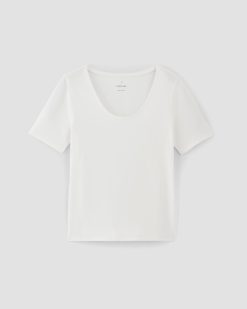 Alternative view of The Form Scoop-Neck Tee | White