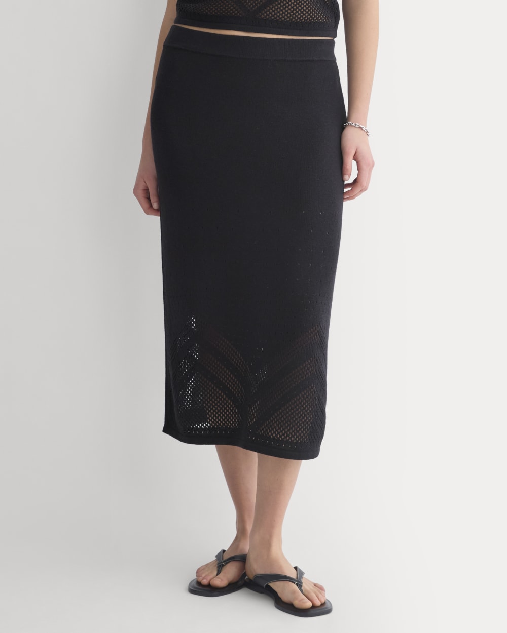 Lace-Knit Maxi Skirt | Black - Image 3
