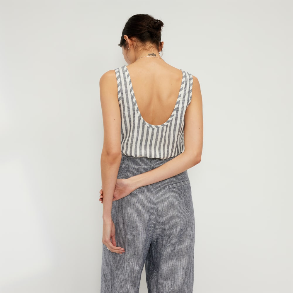 The Scoop Tank in Linen | Bone/Navy - Image 3