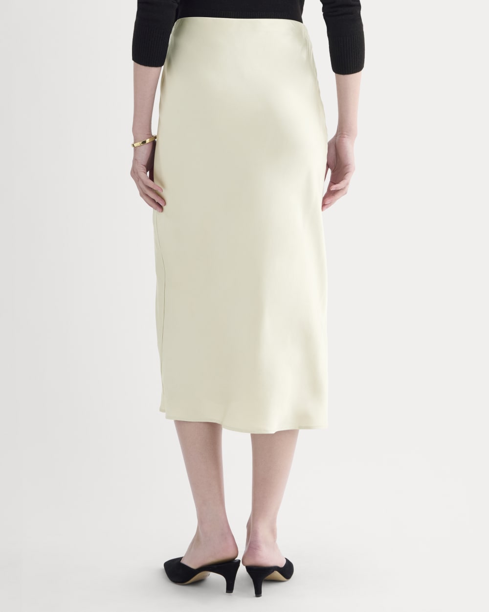 Slip Skirt in Silk Charmeuse | Bone - Image 5