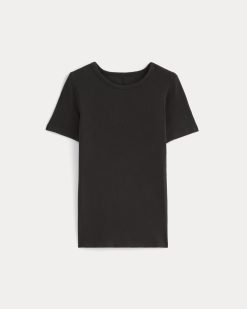 Alternative view of The Luxe Rib Crew | Black