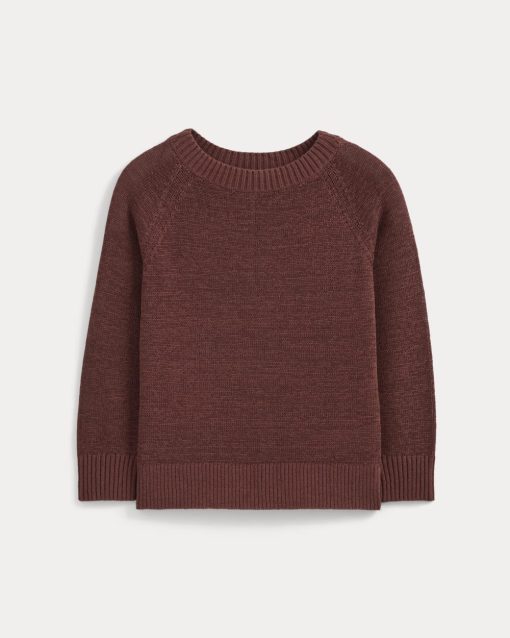 Alternative view of Wide-Neck Crew Sweater in Tape Yarn | Henna Red