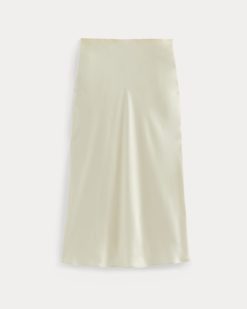 Alternative view of Slip Skirt in Silk Charmeuse | Bone