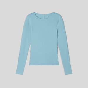 Alternative view of The Luxe Rib Long-Sleeve Crew | Blue Shadow