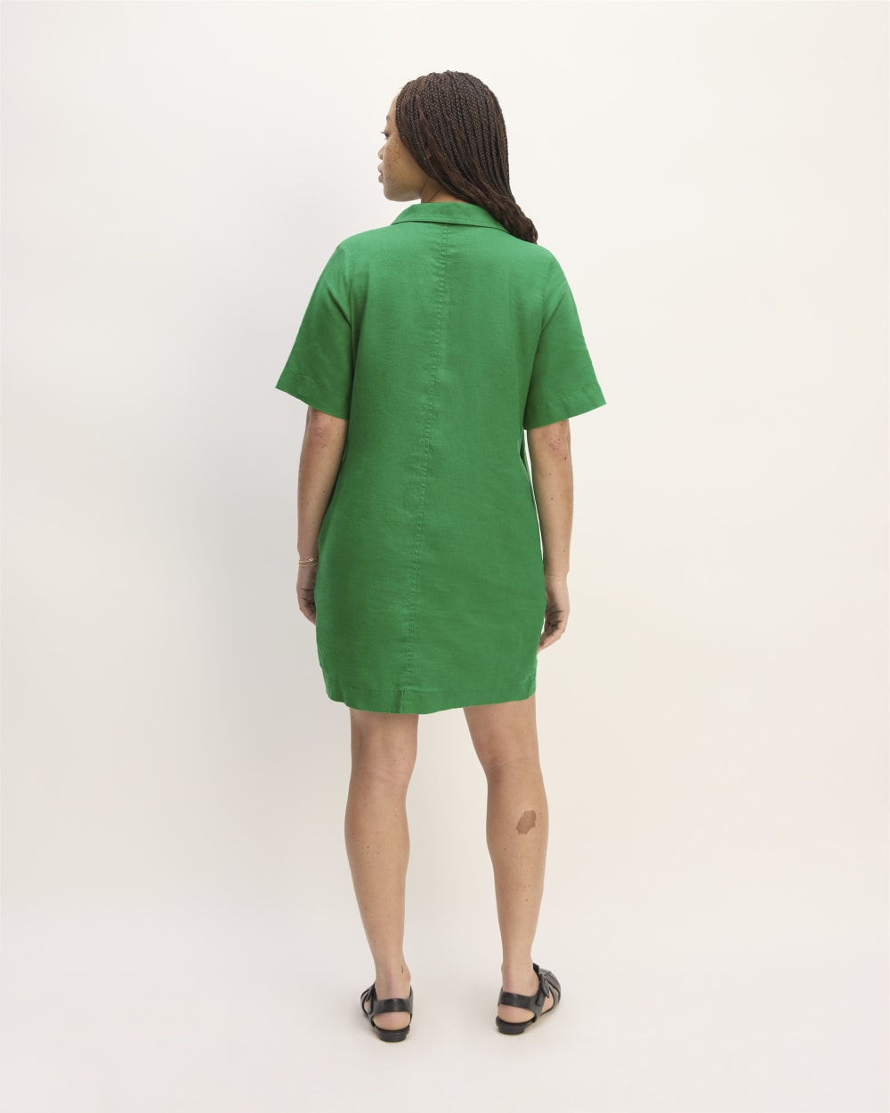 The Shirtdress in Linen | Grass Green - Image 6