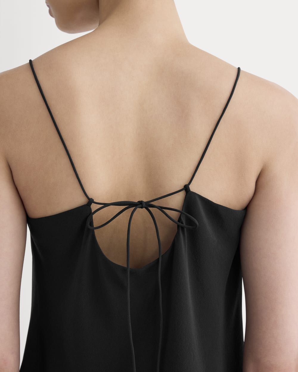 The Tie Back Cami in Washable Silk | Black - Image 4