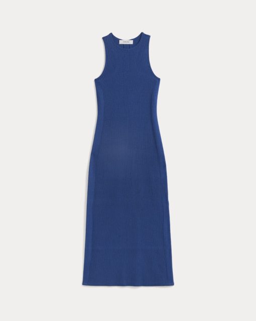 Alternative view of Cutaway Ribbed Midi Dress | Estate Blue