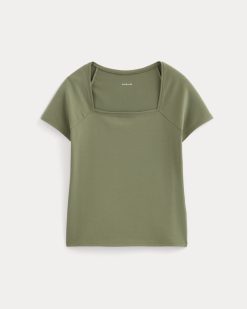 Alternative view of The Form Square-Neck Top | Lichen Green