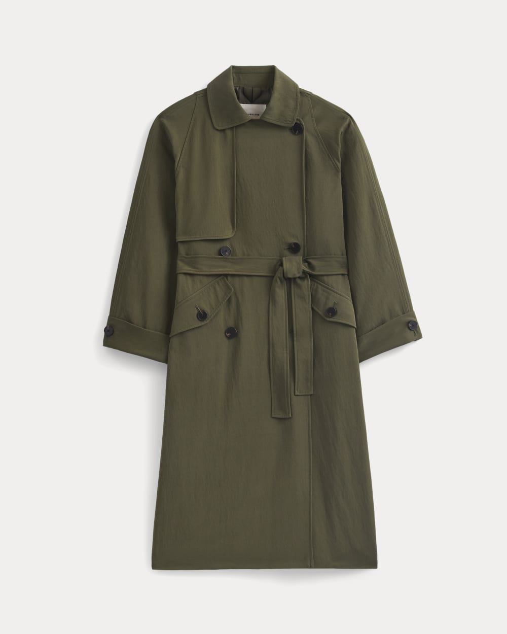 Drapey Twill Trench | Olive Night - Image 2