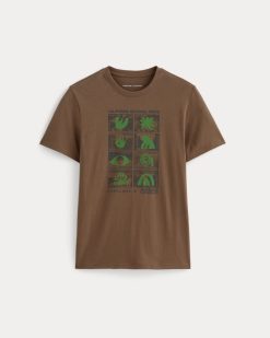 Alternative view of The Everlane x Parks Project Essential Organic Crew | Brown / Green / Forged Iron