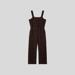 Alternative view of The Linen Jumpsuit | Chocolate Brown / Black