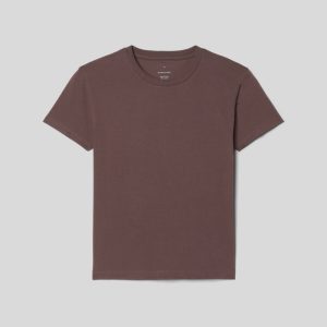 Alternative view of The Box-Cut Tee in Essential Cotton | Chocolate Brown | No Pocket