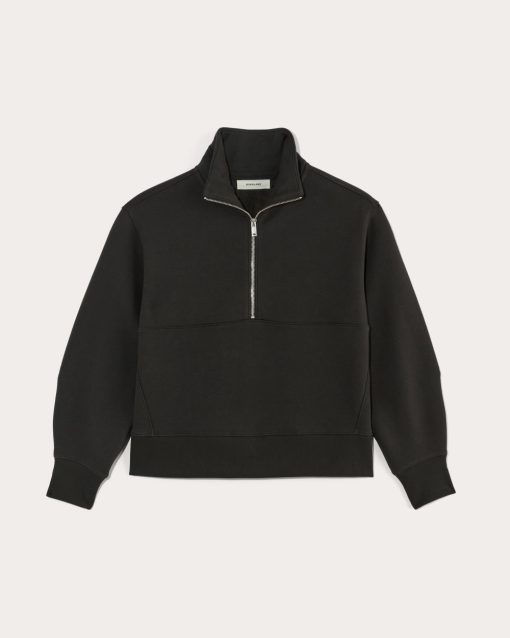 Alternative view of Luxe Fleece Half-Zip Sweatshirt | Black