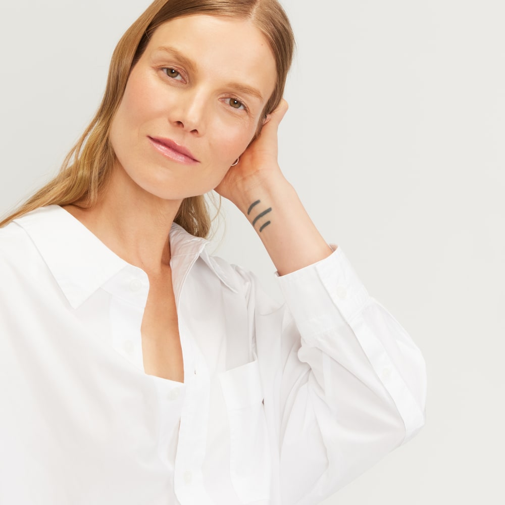 The Poplin Tie Back Shirt | White - Image 4