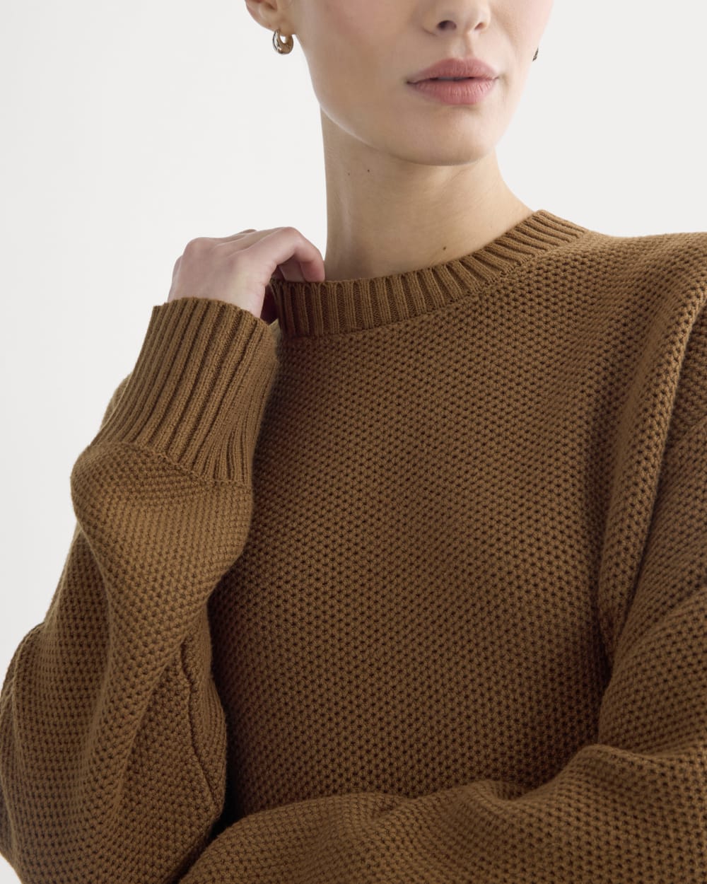 The Cotton Honeycomb Square Crew | Toffee - Image 4