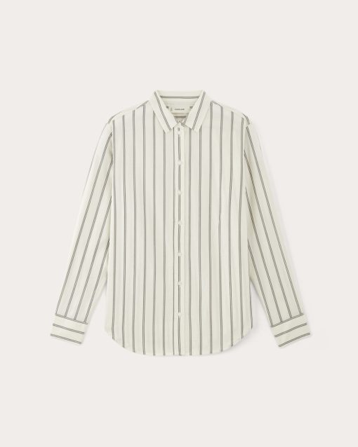 Alternative view of The Must-Have Shirt in Silky Cotton | Bone / Black