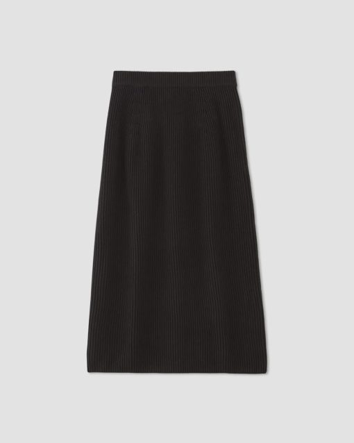 Alternative view of The Organic Cotton Sweater Midi Skirt | Black