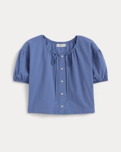 Alternative view of The Gauze Button-Up | Soft Cobalt
