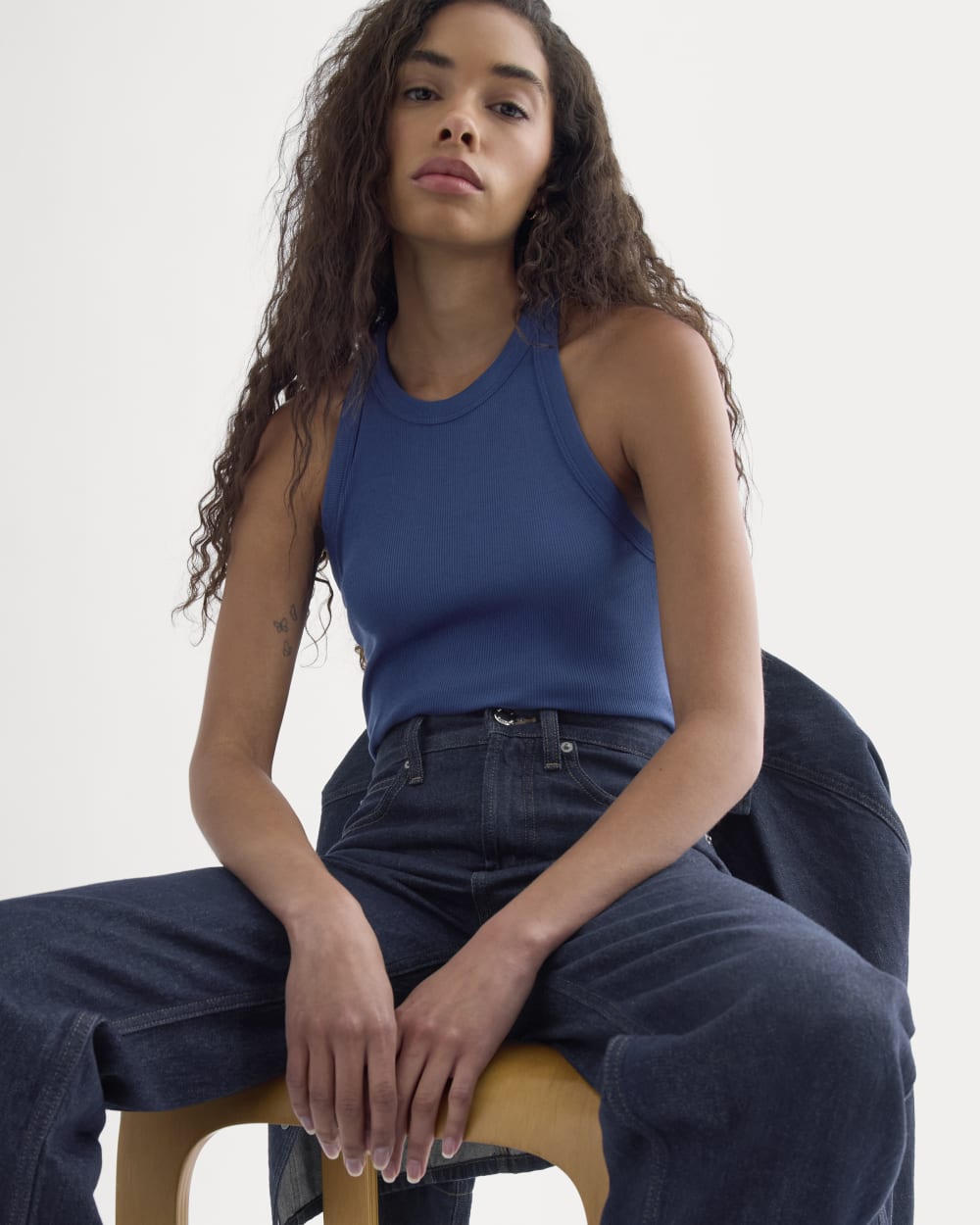 Luxe Rib Racerback Tank | Estate Blue - Image 4