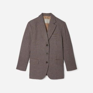 Alternative view of The ReWool® '80s Blazer | Blue / Brown Houndstooth