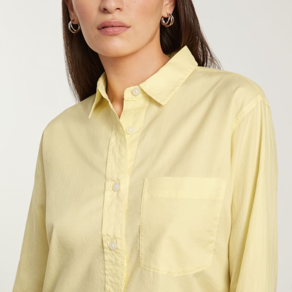 The Way-Short Shirt in Silky Cotton | Pastel Yellow - Image 4
