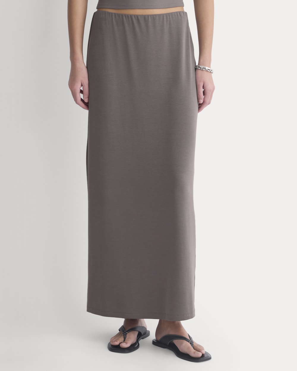 Maxi Skirt in Butterknit | Charcoal Grey - Image 3