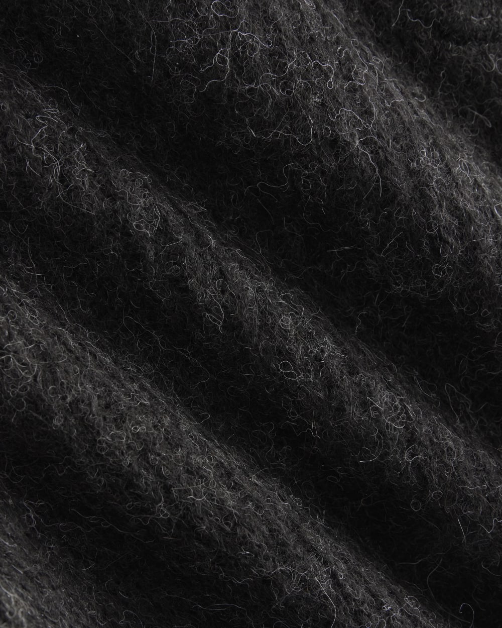 Cropped Cocoon Sweater in Alpaca | Heathered Black - Image 6
