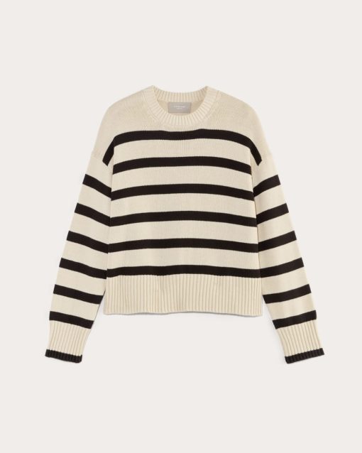 Alternative view of The Boxy Sweater in Everyday Cotton | Canvas / Black