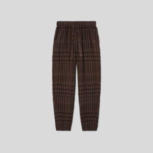 Alternative view of The Linen Pull-On Barrel Pant | Chocolate Brown / Black