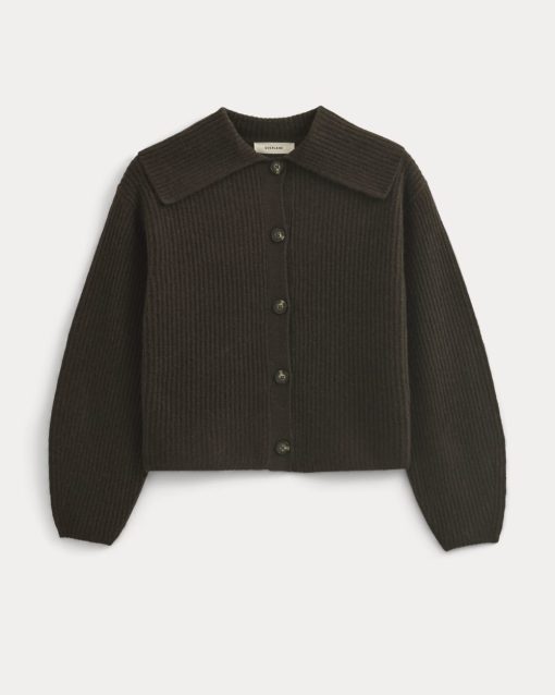Alternative view of Fisherman Cardigan in Wool Cashmere | Americano Brown