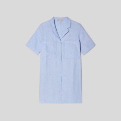 Alternative view of The Linen Workwear Dress | Light Blue