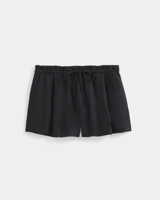 Alternative view of Flowy Short in Linen | Black