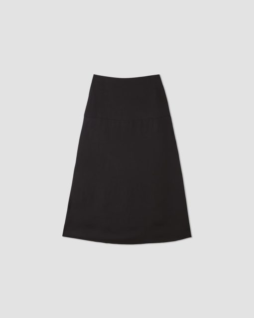 Alternative view of The Hammered Satin Slip Skirt | Black