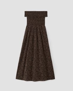 Alternative view of The Gauze Off-the-Shoulder Dress | Black / Cocoa Small Floral