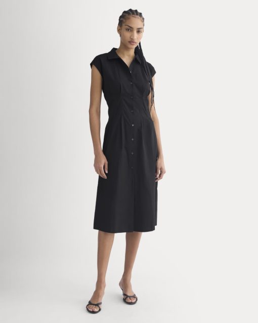 Muscle Shirtdress in Lightweight Cotton | Black