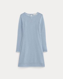 Alternative view of The Lace Knit Mini Dress | Sky Blue