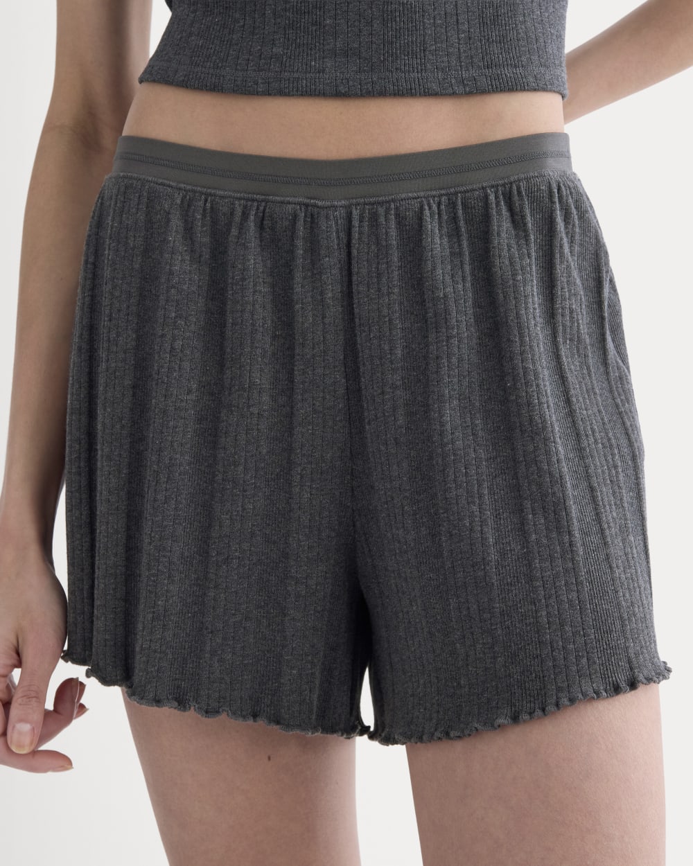 Lounge Rib Short | Heathered Soot - Image 7