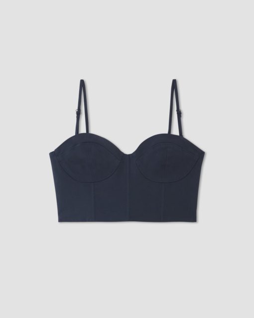 Alternative view of The Structured Cotton Bustier | Navy