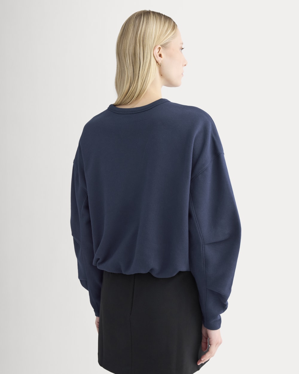Lightweight Terry Bubble Sweatshirt | Navy - Image 5