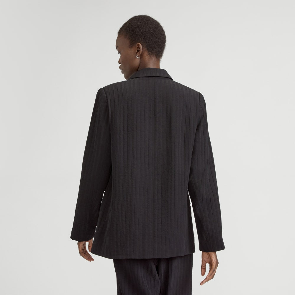 The Drapey City Stripe Blazer | Black - Image 3